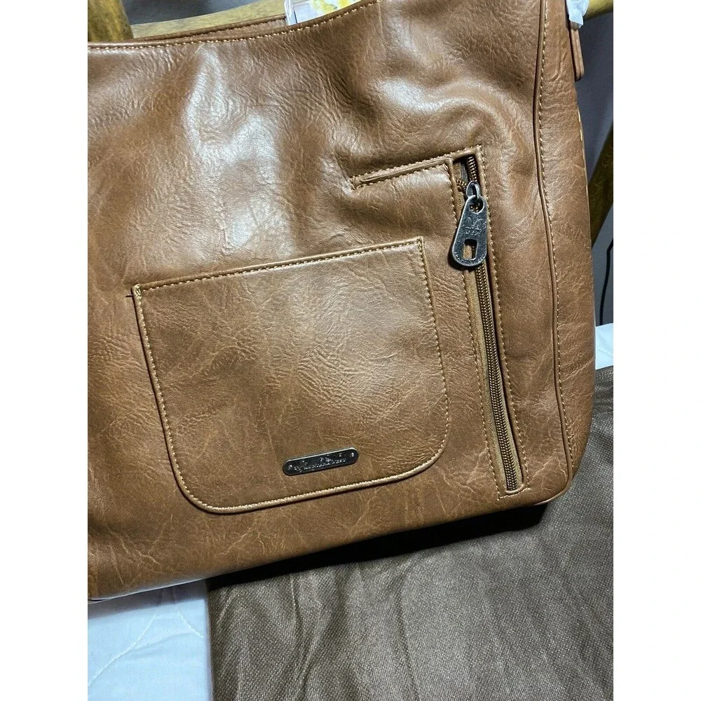 Montana West Conceal Carry Tote Brwn Shoulder Bag MSRP  59.99 Braided Detail NWT